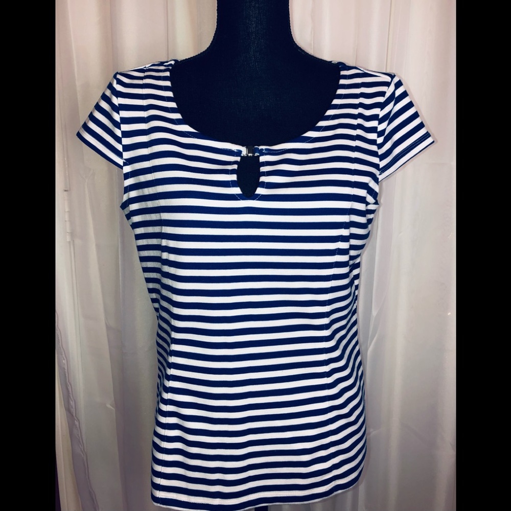Jules & Leopold Scoop Neck Top•Stripes•Size L